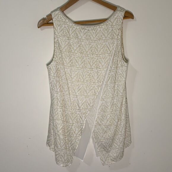 White House Black Market Women's Split Back Sleeveless Blouse Layered M - Picture 4 of 4